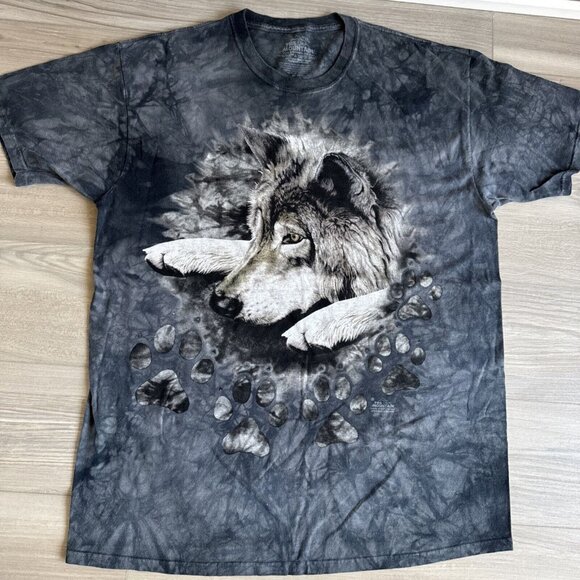 The‎ Mountain Wolf Wolves T-Shirt Short Sleeve Gray Black Tie Dye Mens 2XL Lot 2 - Picture 2 of 14